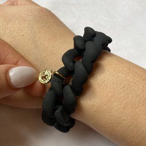 Marc by Marc Jacobs Black Rubber Bracelet with Turnlock Charm